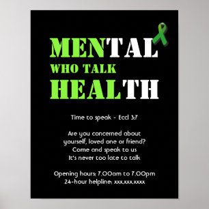 MANNEN DIE HEAL HEAL Custom Mental Health Poster