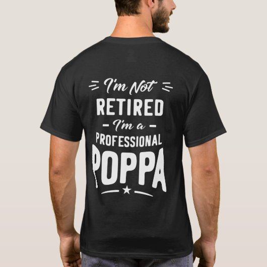 Mannen die ik niet moe ben... Ik ben een professio T-shirt (Achterkant)