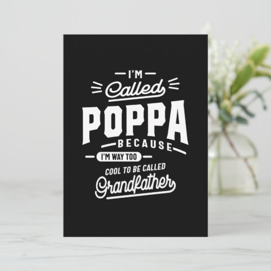 Mannen die ik Poppa heet, omdat ik veel te veel ge Bedankkaart (Staand voorkant)