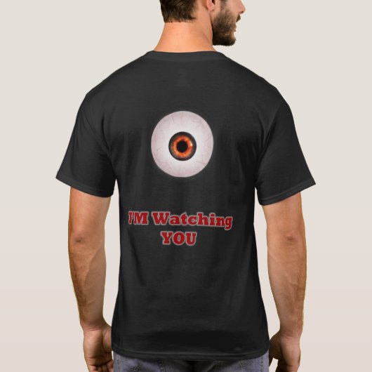 Mannen die ik volg op je T-shirt (ontwerp achteraa (Achterkant)