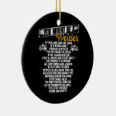 Mannen die je misschien een lasser metaal smal keramisch ornament (Rechts)