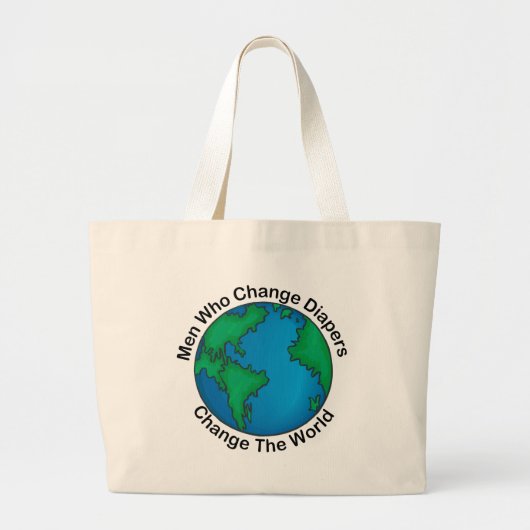 Mannen die luiers veranderen, veranderen de wereld grote tote bag (Voorkant)