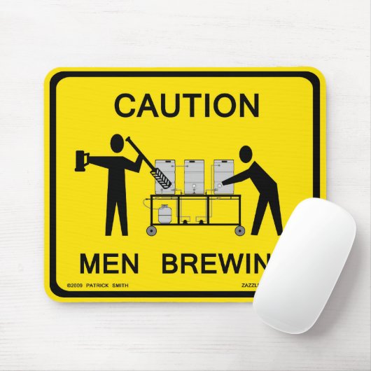 mannen die mousepad brouwen muismat (Met muis)