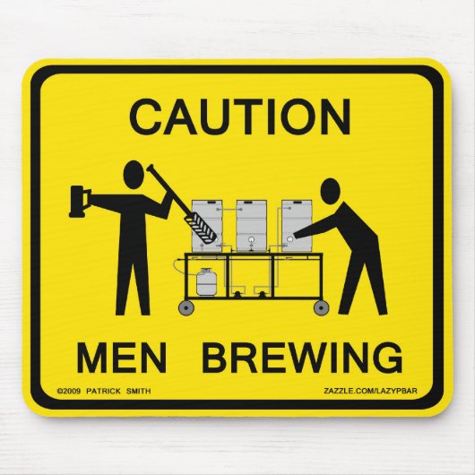 mannen die mousepad brouwen muismat (Voorkant)