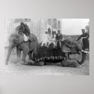 Mannen die olifanten in India fotograferenIndia Poster