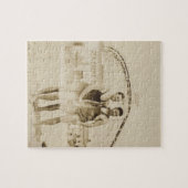 Mannen die op strand staan legpuzzel (Horizontaal)