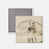 Mannen die op strand staan magneet (Voorkant / Achterkant)