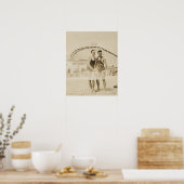 Mannen die op strand staan poster (Keuken)