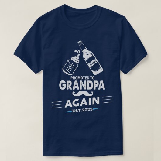 Mannen die opnieuw werden bevorderd tot opa 2023 B T-shirt (Design voorkant)