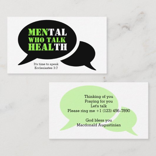 MANNEN DIE PRATEN HEAL | Schrift | Geestelijke gez Visitekaartje (Voorkant / Achterkant)