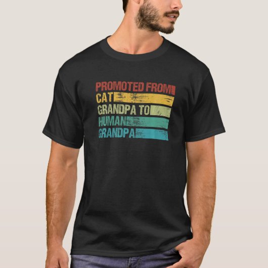 Mannen die van kattenopa naar grootvader worden ge t-shirt (Voorkant)