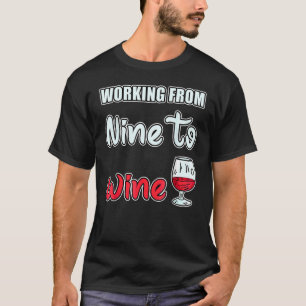 Mannen die van negen- tot wijnalcoholprothesen werk t-shirt