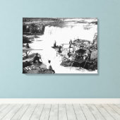 Mannen die vissen op Celilo-Herfsten Foto Canvas Afdruk (Insitu (Houten vloer))