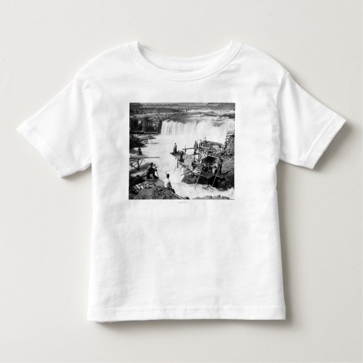 Mannen die vissen op Celilo-Herfsten Foto Kinder Shirts (Voorkant)