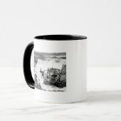 Mannen die vissen op Celilo-Herfsten Foto Mok (Voorkant links)