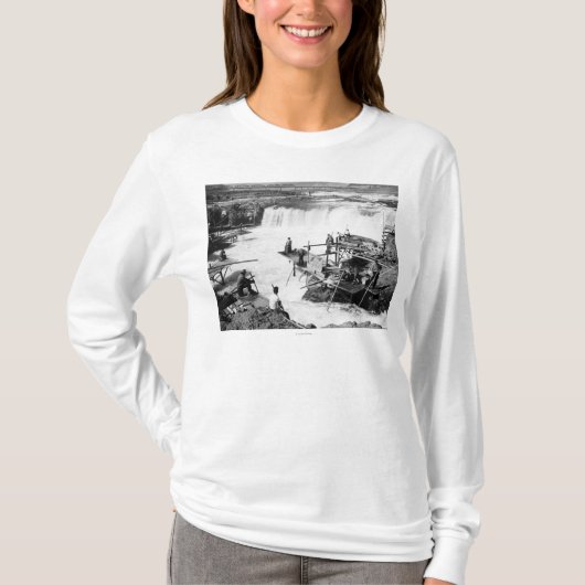 Mannen die vissen op Celilo-Herfsten Foto T-shirt (Voorkant)