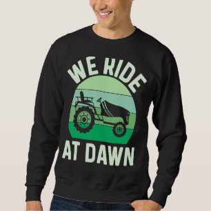 Mannen die we in de Dawn Lawnmower Lawn mowing Pap Trui
