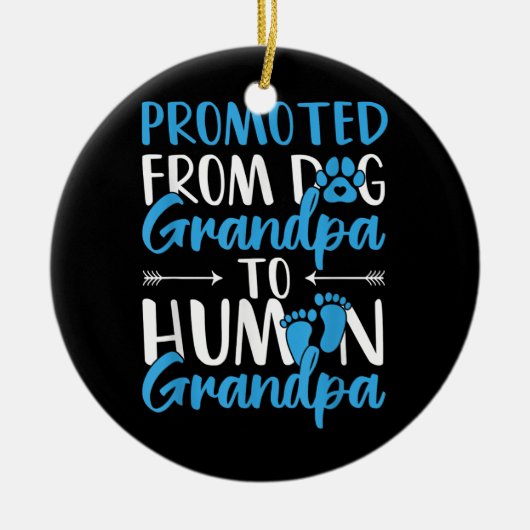 Mannen die worden bevorderd van honden naar grootp keramisch ornament (Voorkant)