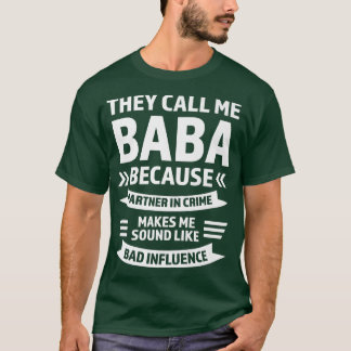 Mannen die ze me baba noemen omdat partner baba om t-shirt