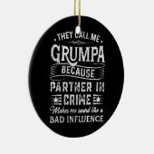 Mannen die ze me Grumpa T-shirt kerstvaders noemen Keramisch Ornament (Rechts)
