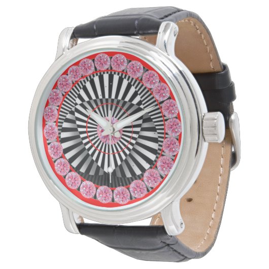 Mannen  digitaal horloge Zwart leren riem wa (Gekanteld)