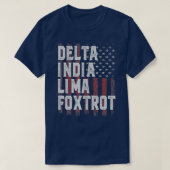 Mannen DILF Delta India Lima Foxtrot US Flag Dad H T-shirt (Design voorkant)
