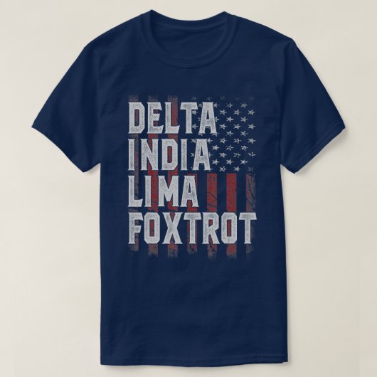 Mannen DILF Delta India Lima Foxtrot US Flag Dad H T-shirt (Design voorkant)