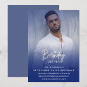 Mannen diner foto Navy blauw 61e verjaardag Kaart (Voorkant / Achterkant)