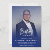 Mannen Diner Foto Navy blauw 79ste verjaardag Kaart (Voorkant)
