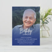 Mannen Diner Foto Navy blauw 97e verjaardag Kaart (Staand voorkant)