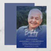 Mannen Diner Foto Navy blauw 97e verjaardag Kaart (Voorkant / Achterkant)