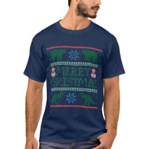 Mannen Dinosaur Ugly Christmas Sweater T-shirt