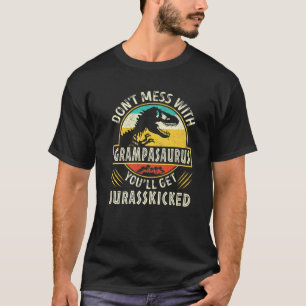 Mannen dinosaurussen Grampa Rex Saurus familie Ma T-shirt