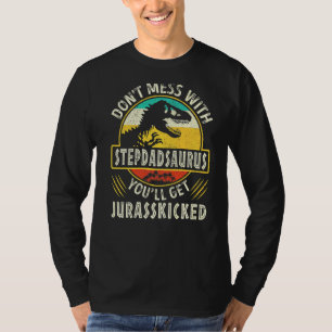 Mannen dinosaurussen Stepdad Rex Saurus familie M T-shirt