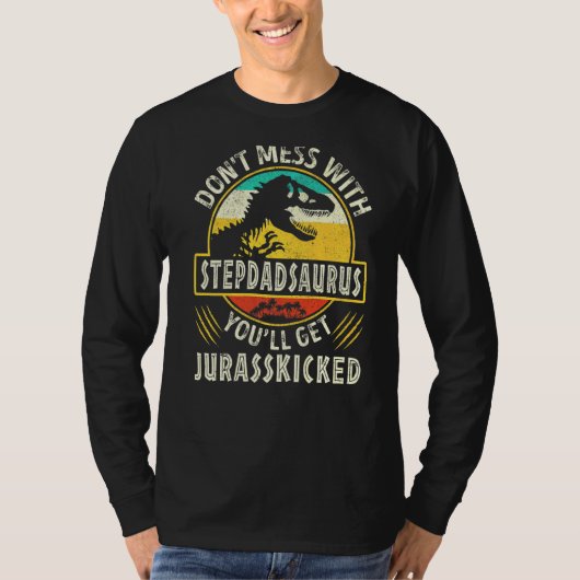 Mannen dinosaurussen Stepdad Rex Saurus familie M T-shirt (Voorkant)