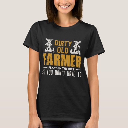 Mannen Dirty Old Farmer Funny Farmer T-shirt (Voorkant)