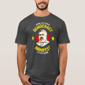 Mannen Dit is democratie het meest waardeloze Chin T-shirt (Voorkant)