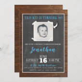 Mannen Dit Kind wordt Volwassen Foto uitgenodigd Kaart (Voorkant / Achterkant)