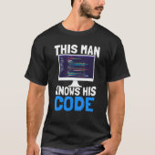 Mannen dit Man kent zijn code developer software p T-shirt (Voorkant)