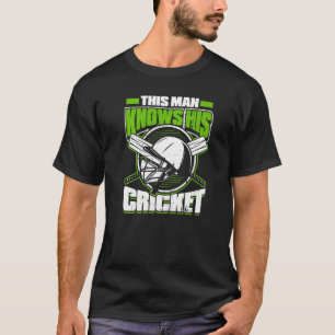 Mannen Dit Man kent zijn cricket Player Batsman Bo T-shirt