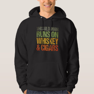 Mannen dit oude Man loopt op Whiskey & Cigars Whis Hoodie