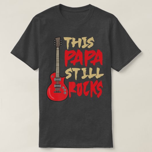 Mannen Dit Papa nog steeds Rocks, Guitar Dad825 T-shirt (Design voorkant)