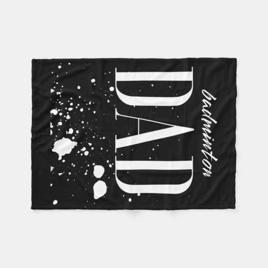 Mannen Dminton Dad Game Day Grootste Fan Trotse Ou Fleece Deken (Voorkant (Horizontaal))