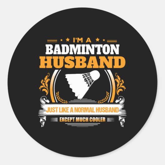 Mannen Dminton Husnd kerstcadeau Ronde Sticker (Voorkant)