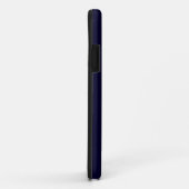 Mannen donkerblauwe witte racestrips Initialen Case-Mate iPhone Case (Achterkant/rechts)