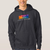Mannen donkere grijze kleur hier je Afbeelding Log Hoodie (Voorkant)