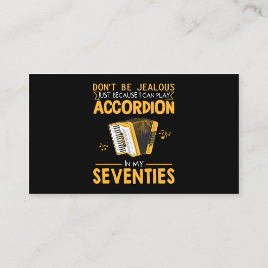 Mannen Dont Be Jealous Speel nog steeds accordeon  Visitekaartje (Achterkant)
