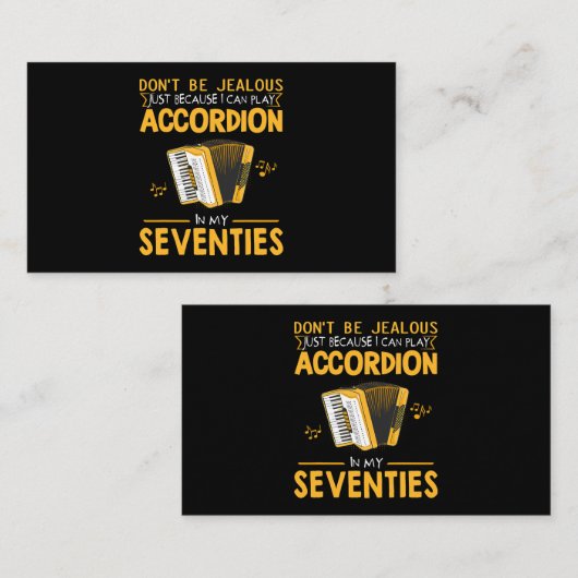 Mannen Dont Be Jealous Speel nog steeds accordeon Visitekaartje (Voorkant / Achterkant)