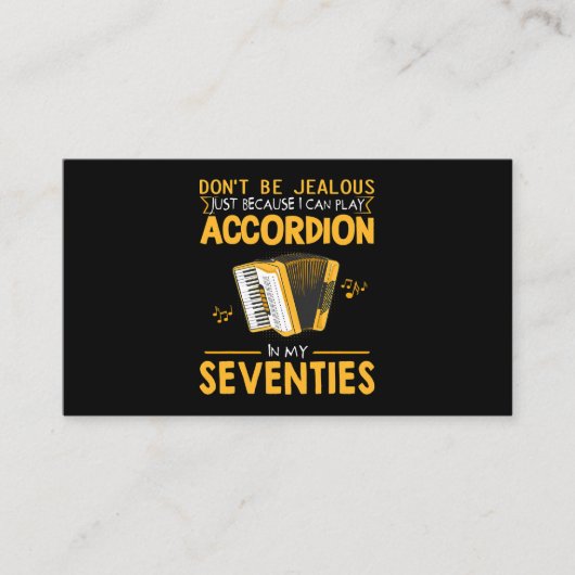 Mannen Dont Be Jealous Speel nog steeds accordeon  Visitekaartje (Voorkant)