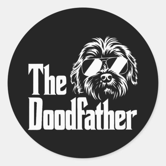 Mannen Doodfather Goldendole Dog Doodle Papa Fa Ronde Sticker (Voorkant)